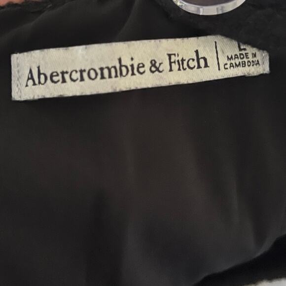 Abercrombie & Fitch Women's L Black Mini A-line Dress Cotton Blend Neutral - Picture 6 of 7